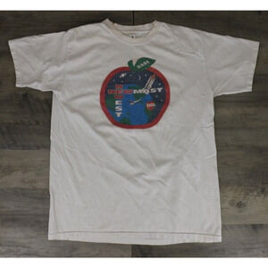 VINTAGE Anvil Adult Size Large NASA Newmast Newest Crew Neck T-Shirt White